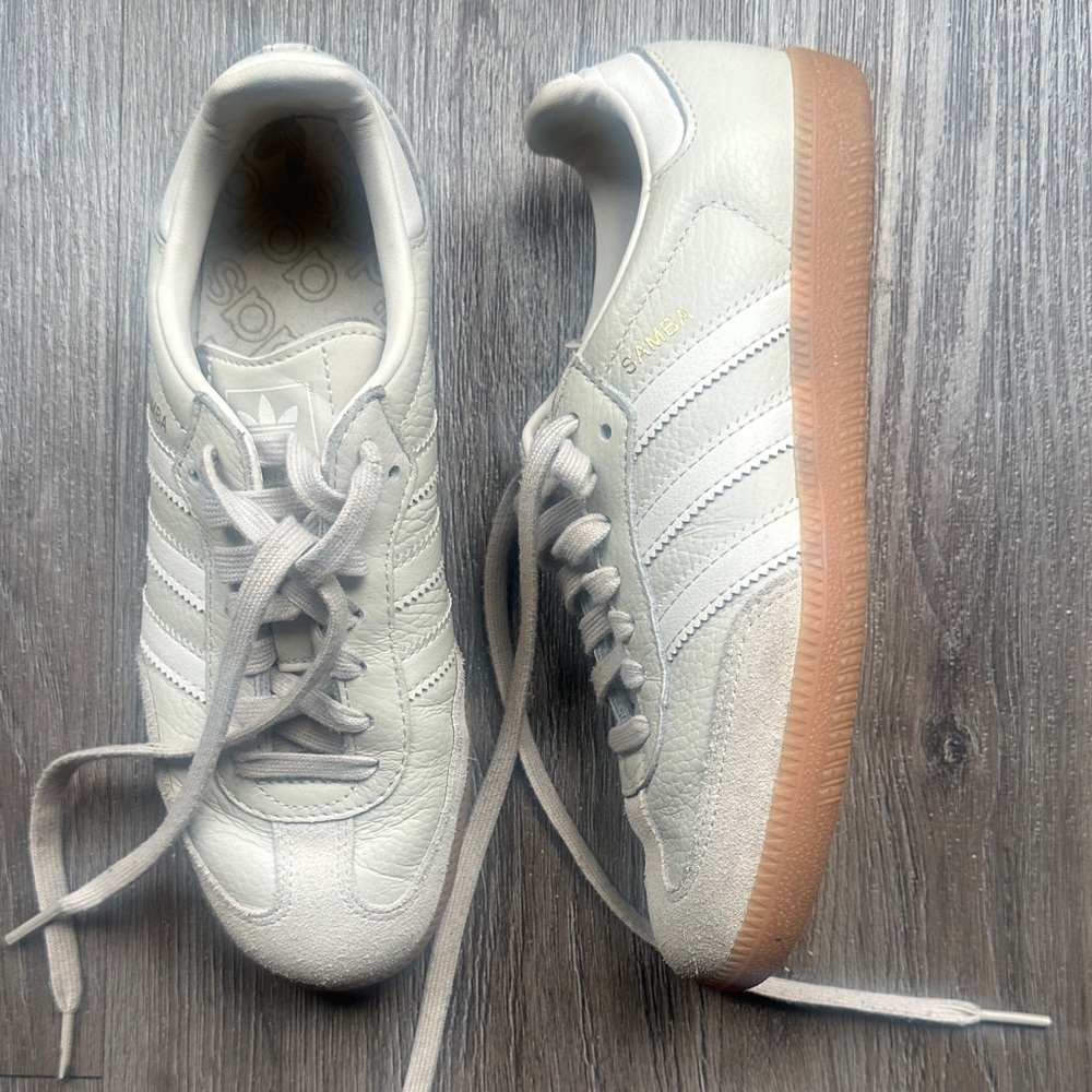 adidas Cream White Sneakers with Gum Soles
